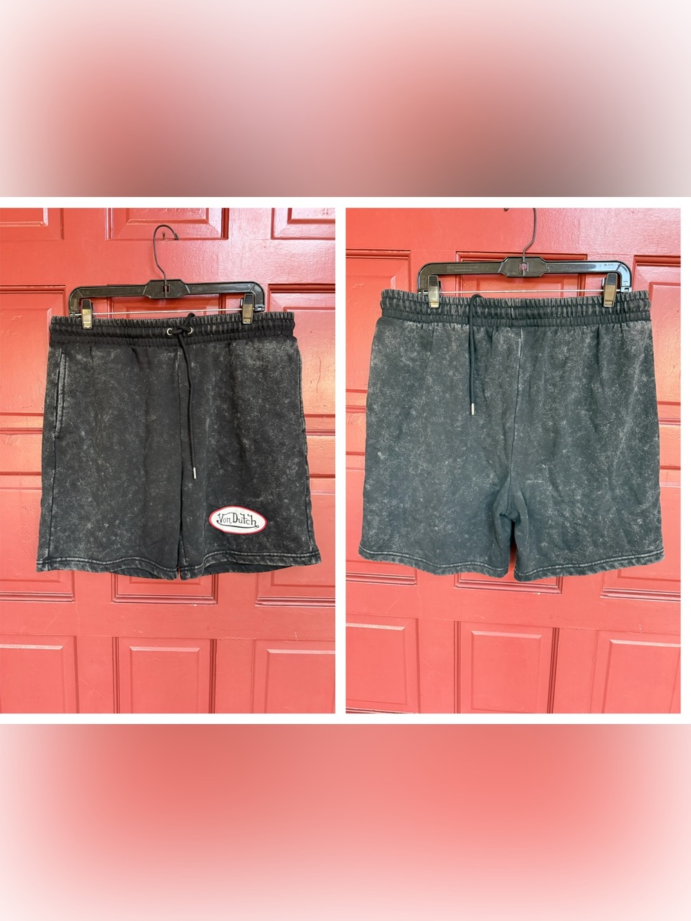 Von Dutch blackGraphic Fleece Athletic Shorts